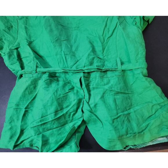 Sherry Taylor Forest Green Tie-Front Button-Up Shirt - 1X - Picture 4 of 6